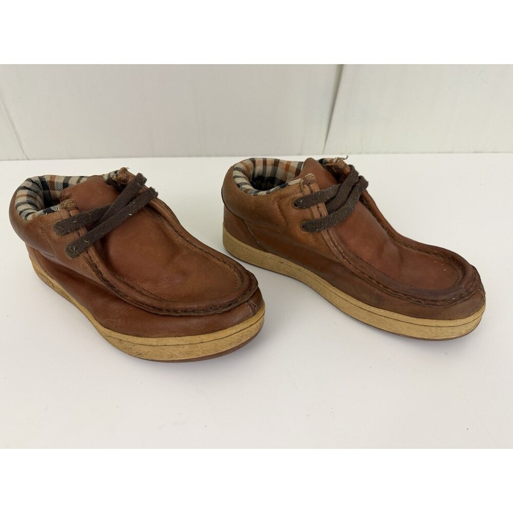 VTG 90S Ipath Cats Skate Shoes Mens Sz 8 OG Camel Brown Leather Plaid Streetwear